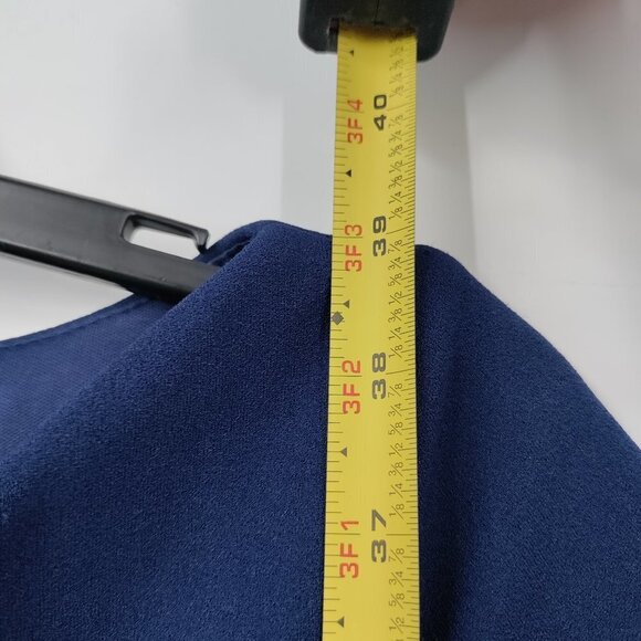 New JS Collections Tulip Sleeve V Neck Mini Structured Dress Size 2 Women Blue - Picture 15 of 16